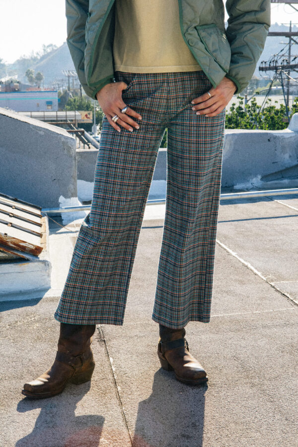 Margo Cropped 5-Pocket Pant - Multi Stripe/Plaid